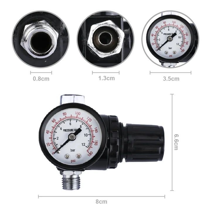 MULTI SET KOMPLET ZA BARVANJE IN LAKIRANJE 3 ŠOBE-MANOMETER-FILTER
