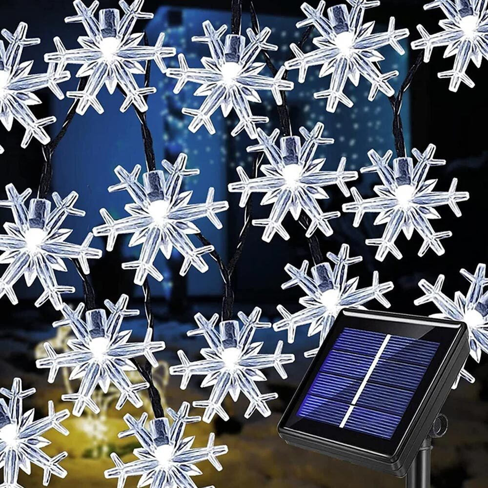 SONČNE BOŽIČNE LUČKE ZA ZUNANJO SNEŽINKO 6M