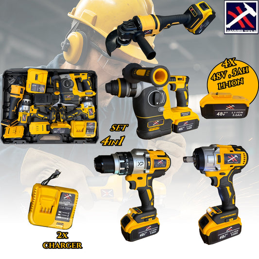 HAMMER TOOLS 4v1 Set - 4x48V 5Ah Li-Ion