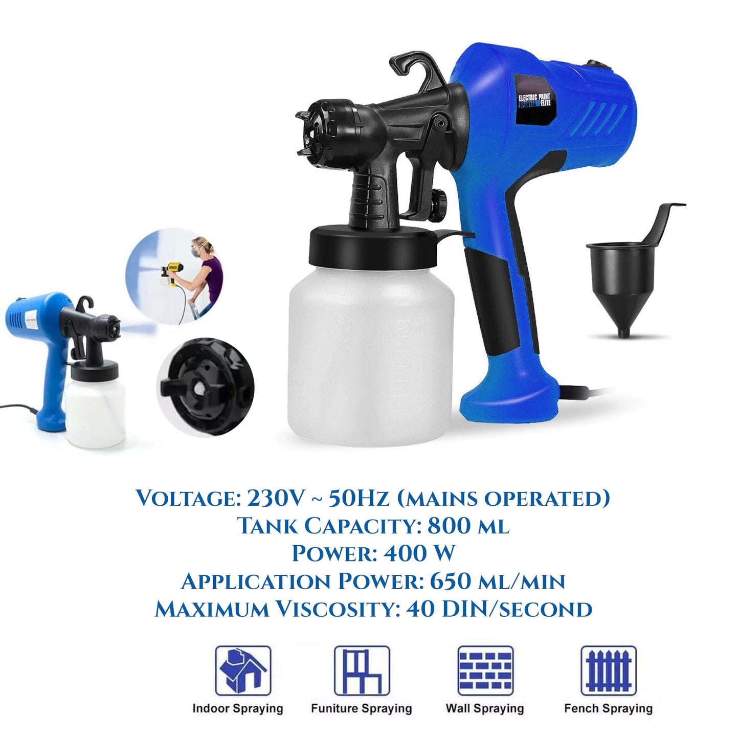 ELEKTRIČNI KOMPRESOR ZA BARVO 800 ml S PODALJŠKI
