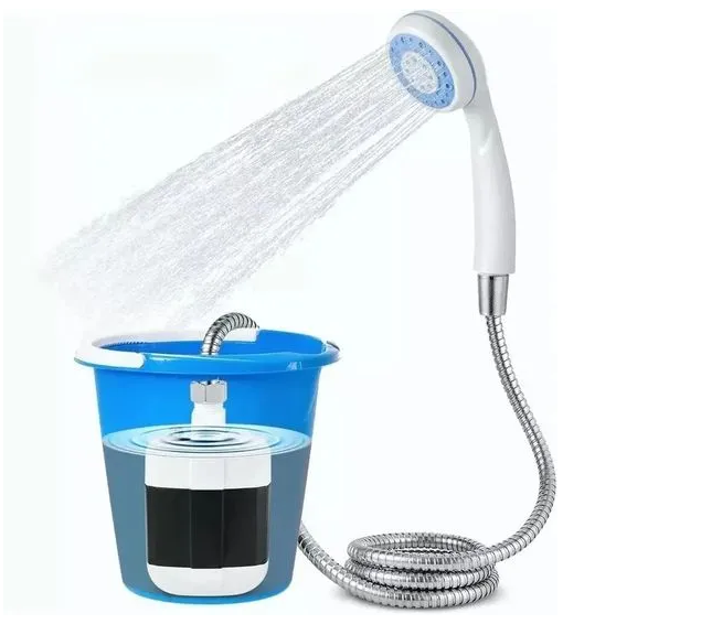 SUPER PRENOSNI TUŠ S ČRPALKO ZA ZUNANJO UPORABO