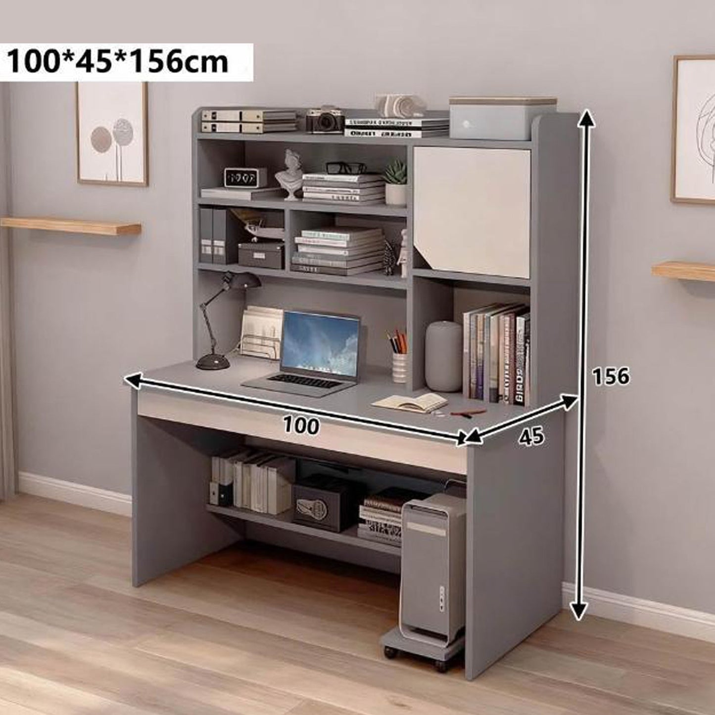 Moderna pisalna miza s policami