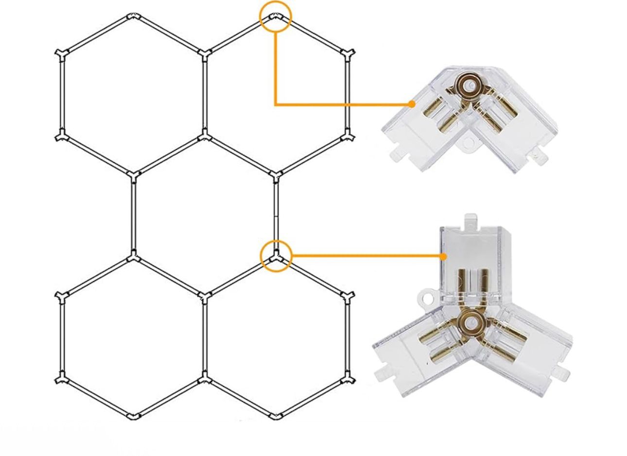 Šesterokotna LED mreža 484x243 cm