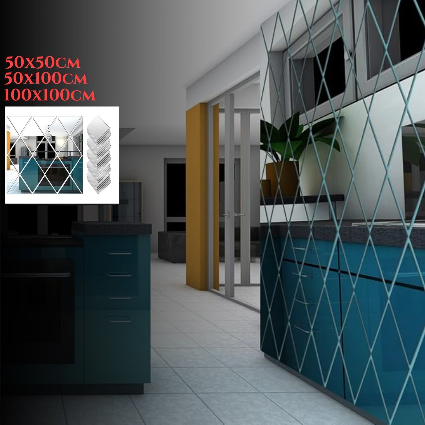 Dekorativne stenske zrcalne ploščice