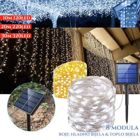 SONČNE FLEKSIBILNE BOŽIČNE LUČKE 10M/20M/30M