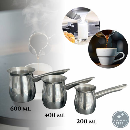 KOMPLET 3 PRIPRAVILNIKOV KAVE IZ NERJAVEČEGA JEKLA 200/400/600 ml