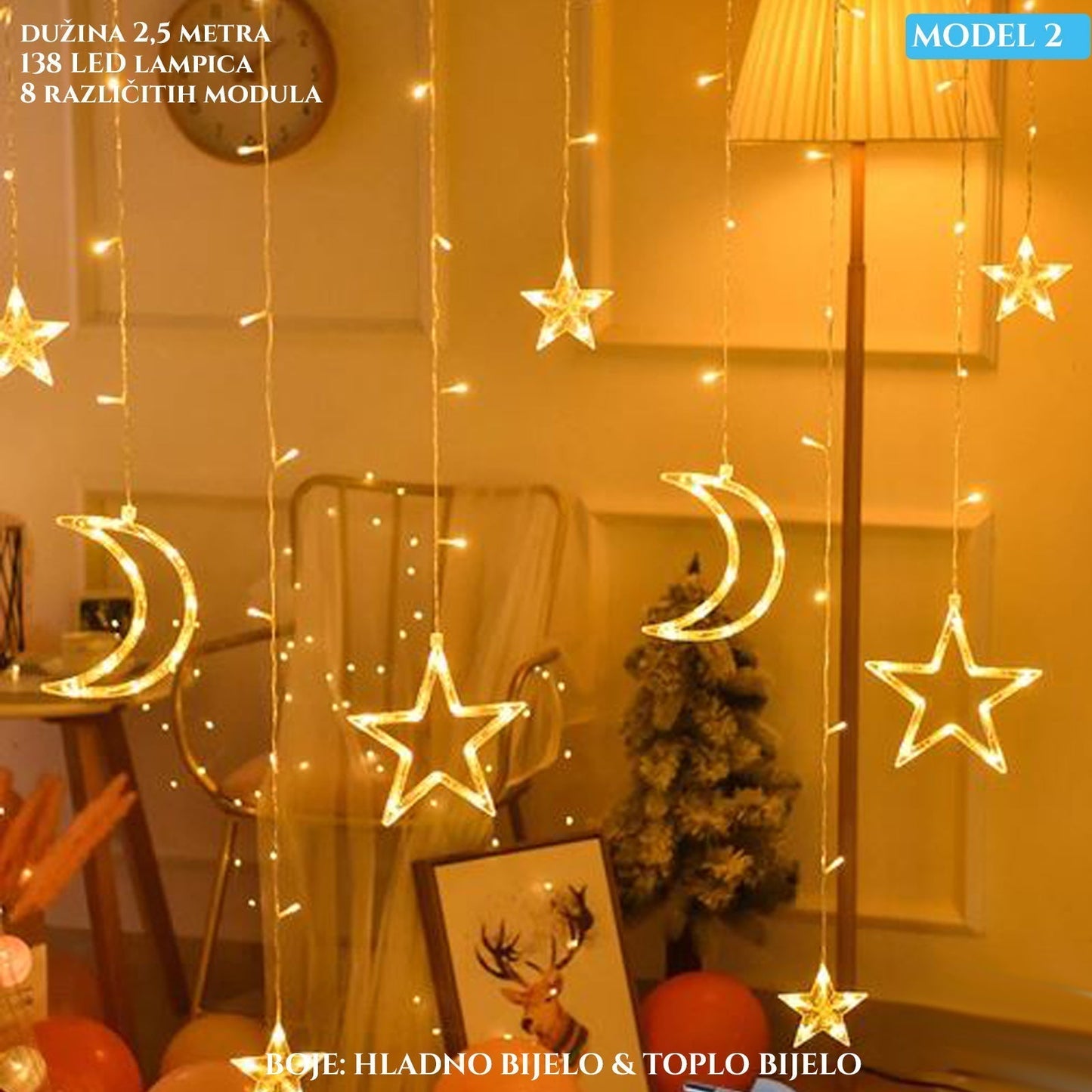 Učinkovita LED božična svetlobna zavesa