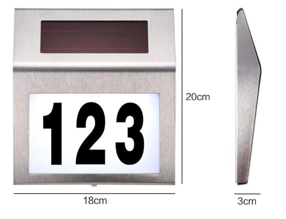 Solarna LED svetilka s hišno številko