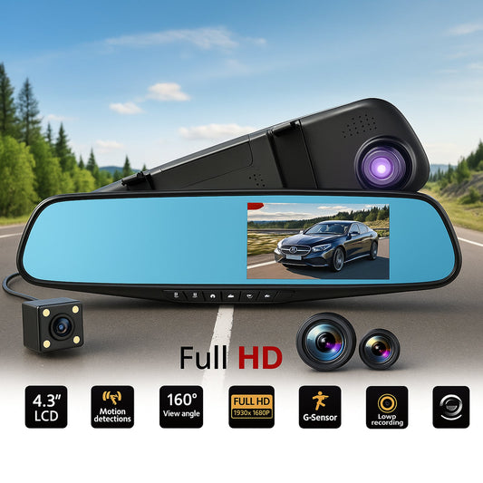 Avtomobilska kamera Full HD 5'' + kamera za vzvratno vožnjo