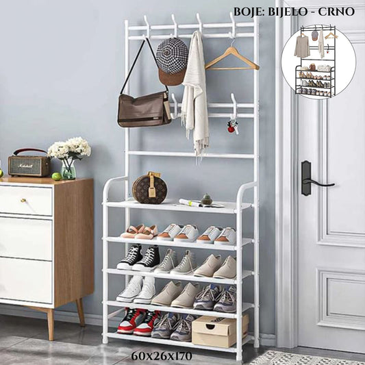 XXL stojalo za čevlje z obešalniki