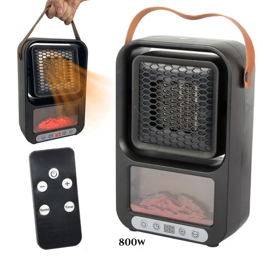 PRENOSNI 2-V-1 GRELEC IN LED KAMIN Z DALJINSKIM UPRAVLJALNIKOM 800 W