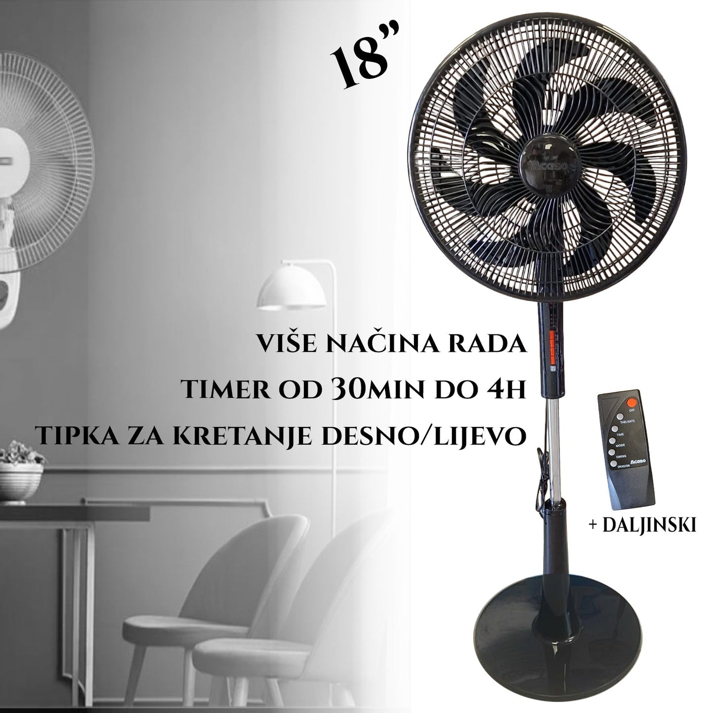 FAN 18 Premium z daljinskim upravljalnikom